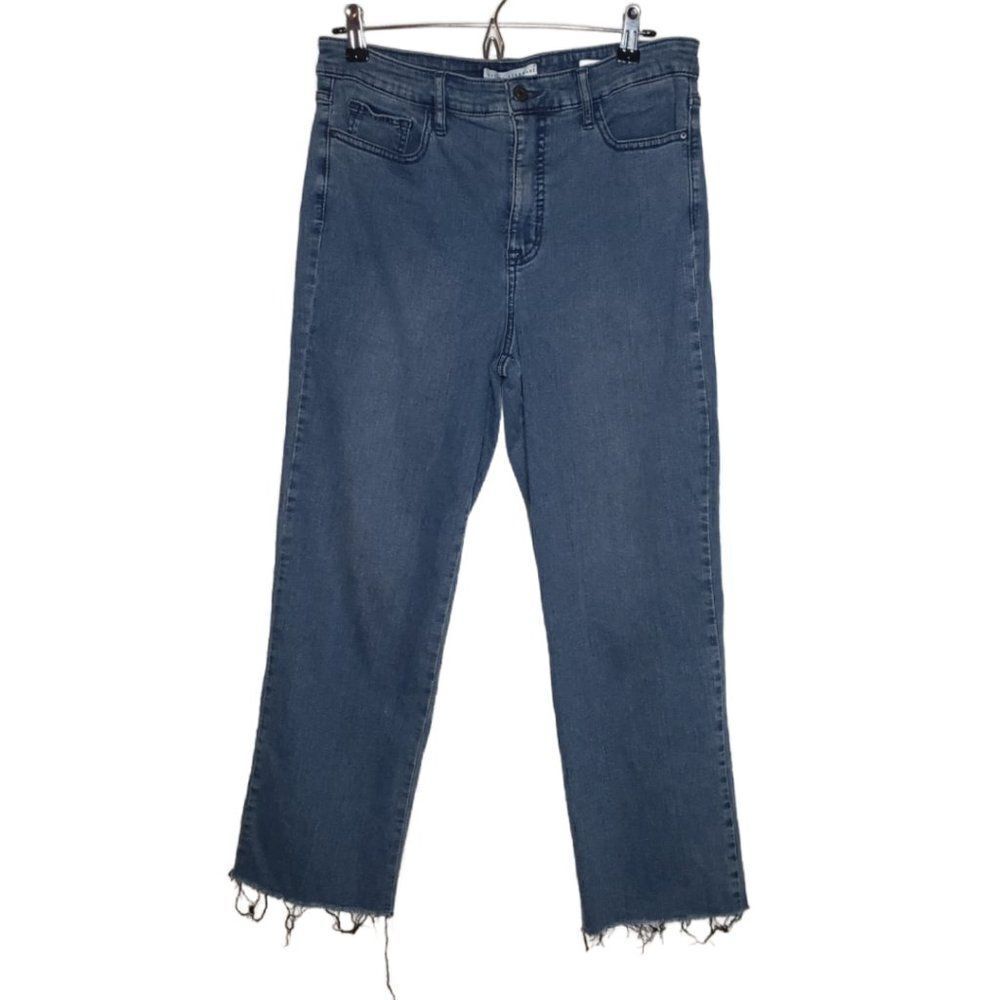 Sanctuary Social Standard Sz 12 Raw Hem Highrise Straight Cropped Jeans